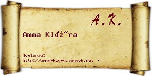 Amma Klára névjegykártya