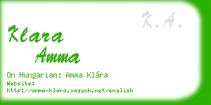klara amma business card