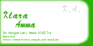 klara amma business card